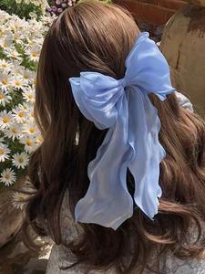 Pasador Elegante con Moño de Princesa y Largo Listón Ondulado, Disponible en Variados Colores, Diseño Versátil para Todas las Estaciones