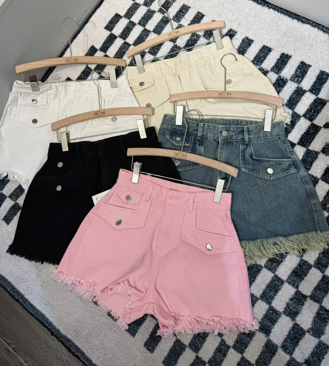 QS53 QUẦN SHORT BIGSIZE LƯNG CAO TUA RUA CHUẨN FROM (TÁO ĐỎ BIGSIZE 55-90KG)