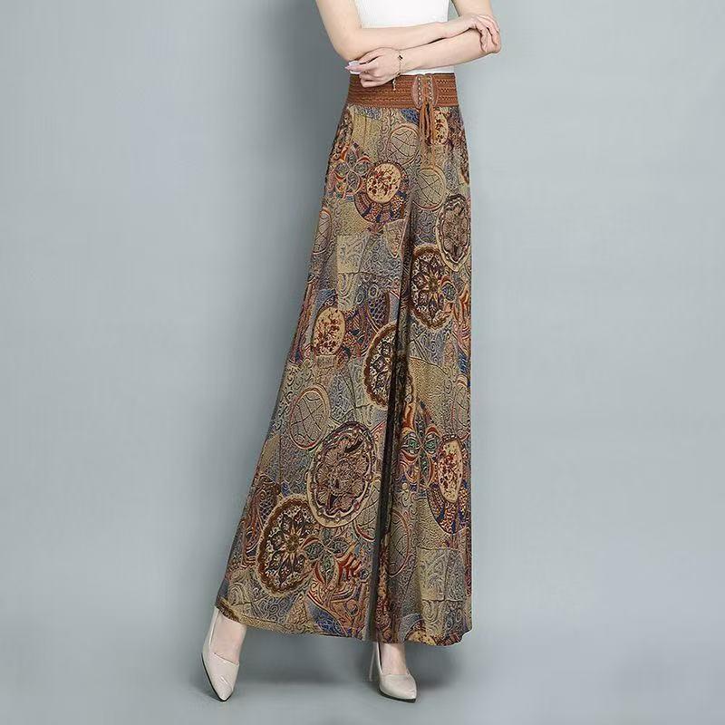Product Introduction of Quần Culottes Ống Rộng, Hàng Mới Về, Thời Trang Thường Ngày Cạp Cao, Sọc, Thanh Lịch, Co Giãn, Dành Cho Mẹ Và Phụ Nữ, Thiết Kế In Hình, Giảm Giá Xả Hàng 1