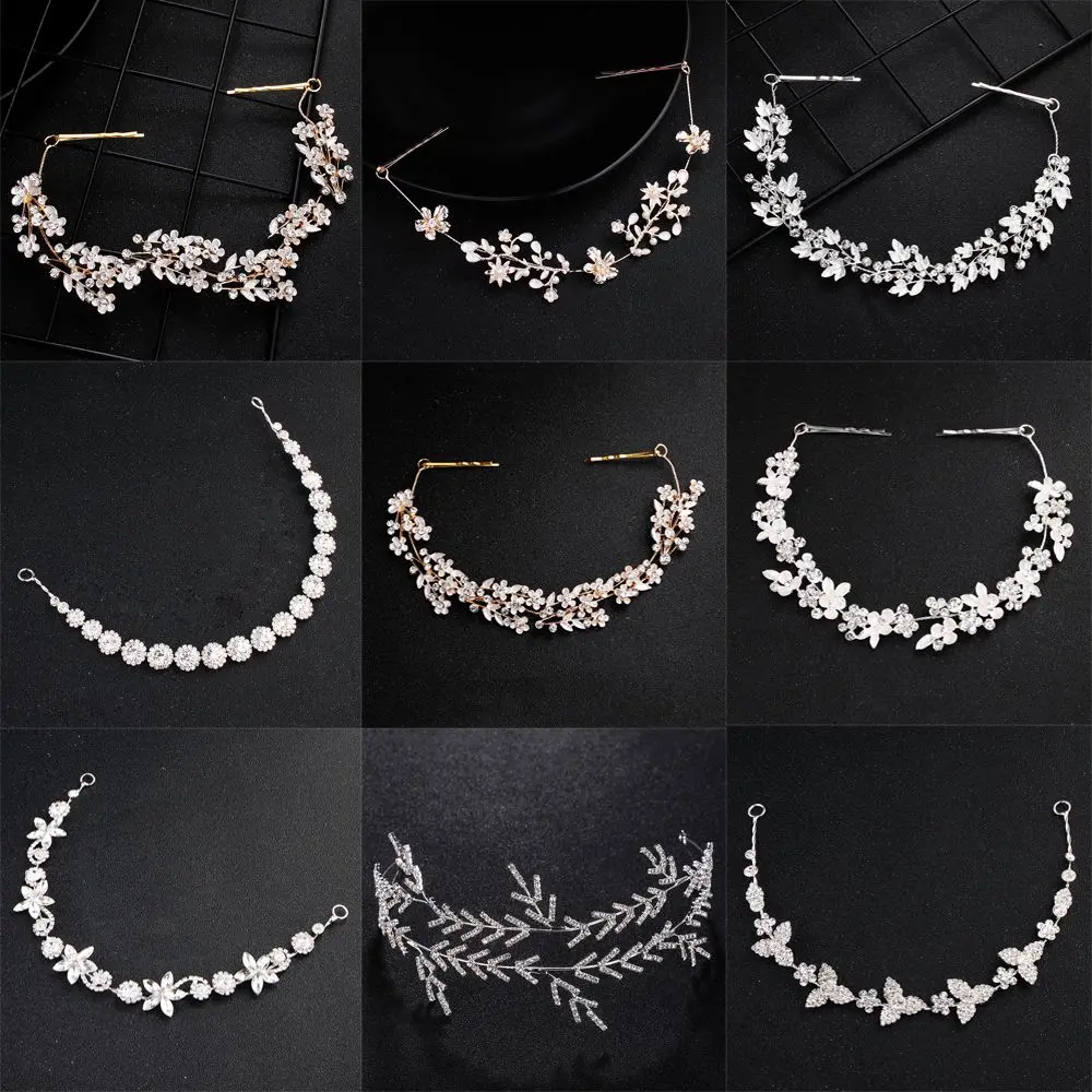 Fashion Women Headpiece Tiara Headwear Bridal Headband Bridal Flower Hairband Hair  Rhinestone Flower Headband