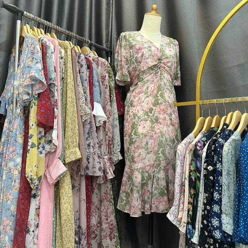 Dress bunga Wanita Motif Gaun Panjang 3