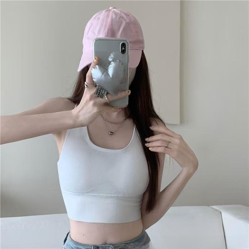 Girls' Small Sling Vest Full Design Cross Back Shaping Thickened Outer Sleeveless Top 3