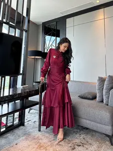 [VM] READY STOK - 695- BUSUI bb 45-68kg LD 100 cm - Longdress Muslim Fashion Wanita / Gamis Serut Satin