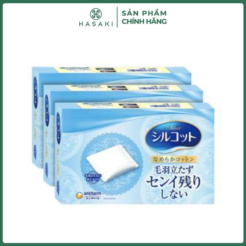 Combo 3 Hộp Bông Tẩy Trang Cơ Bản Silcot 82 Miếng Hộp | HASAKI BEAUTY Trang Điểm