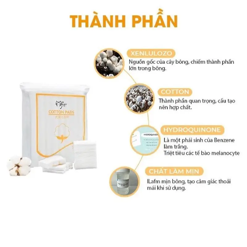 Combo 5 gói bông tẩy trang FM Cotton pads hàng cao cấp - 1 gói 222 miếng 2