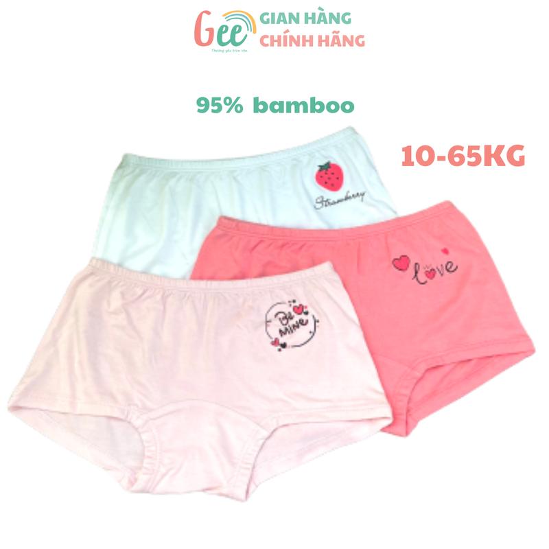 Quần Chip Bé Gái Gee Sợi Tre Sợi Sồi, Set 3 Chip Đùi, Tam Giác, Quần Lót Mặc Trong Váy Trẻ Em Dễ Thương, Thấm Hút Mềm Mịn, Kháng Khuẩn