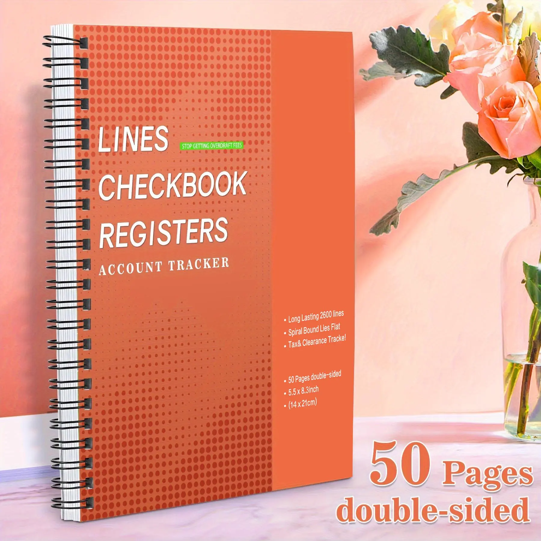 Checkbook Register, 1pc 50 Pages Account Tracker, Business and Personal Use Accounts, Deposits, Fees and Balances Tracker