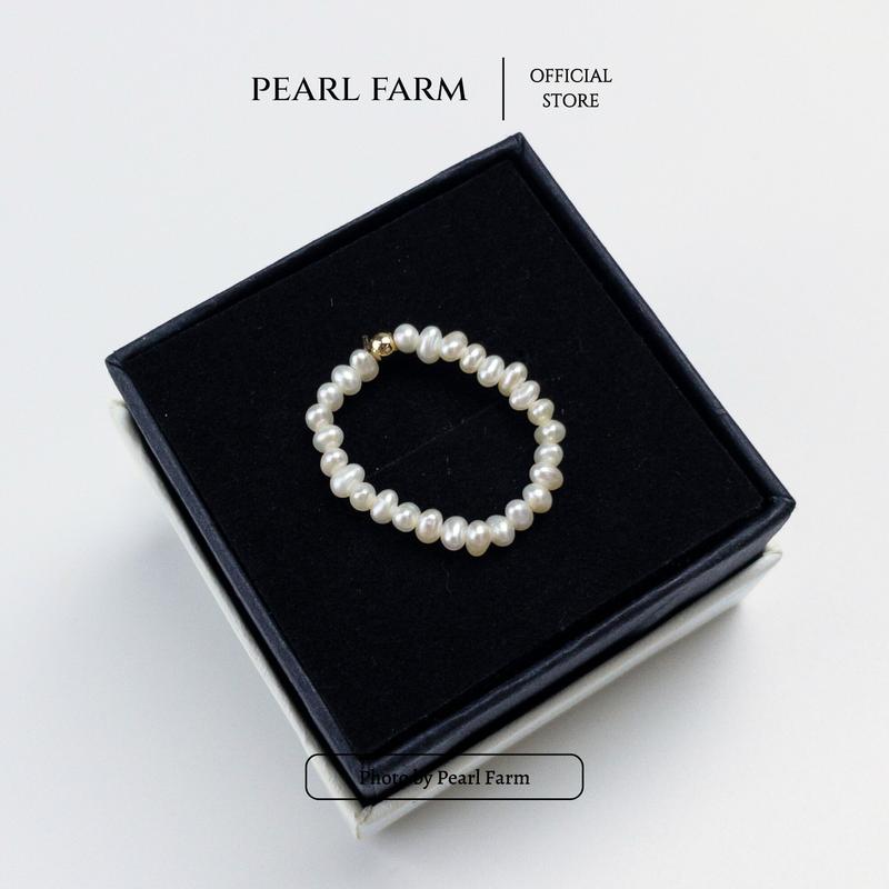 Nhẫn Ngọc Trai Nhí Co Giãn Thời Trang Phối Bi Vàng Cá Tính Pearl Farm 5