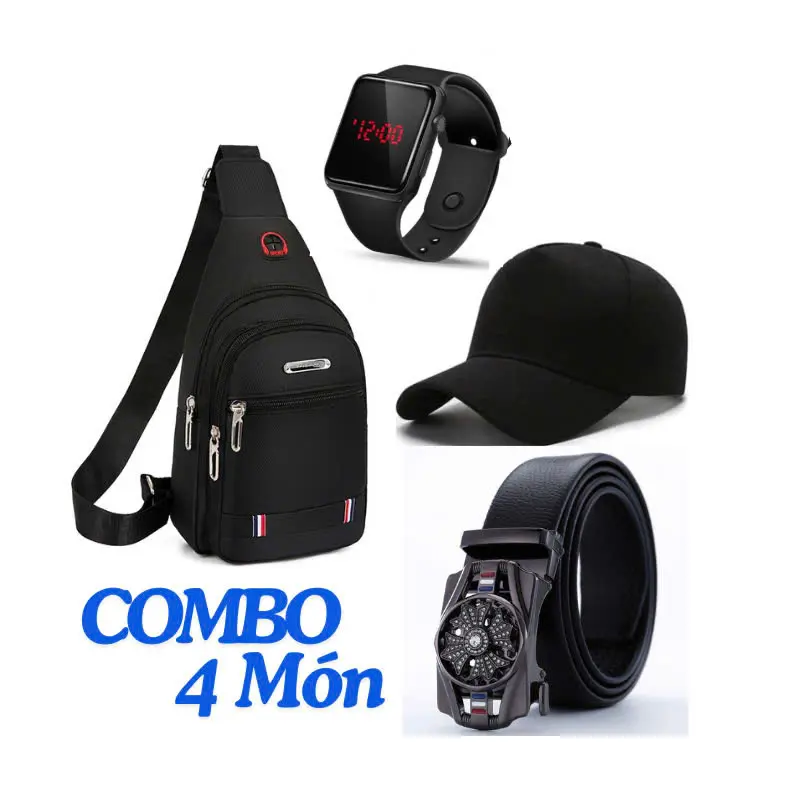 Combo Túi Đeo Chéo Thời Trang Vải Canvas Hàn Quốc- Và Đồng Hồ LED Sang Trọng - Đeo Vai, Bag 4