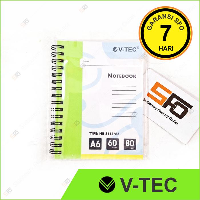 Jual Ruled Notebook A6 V-Tec NB-3115 - Diary Agenda Buku Catatan ...