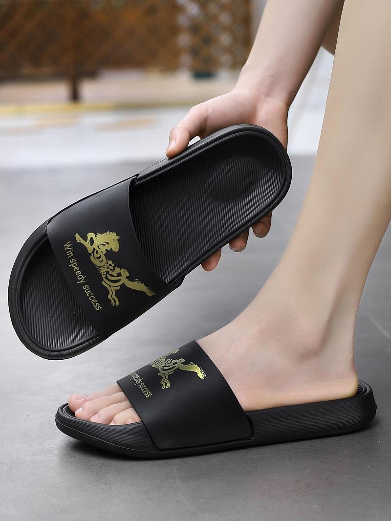 Product Introduction of Men's Casual Geometric Pattern Slides, Breathable Comfortable Non-slip Slippers, Fashionable Slides for Indoor & Outdoor Wear, Walking Shoes 9