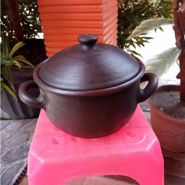 Panci sayur grabah tanah liat 18 cm