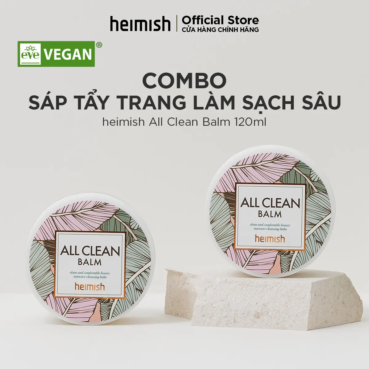 Combo 2 sáp tẩy trang giúp làm sạch sâu heimish All Clean Balm 120ml
