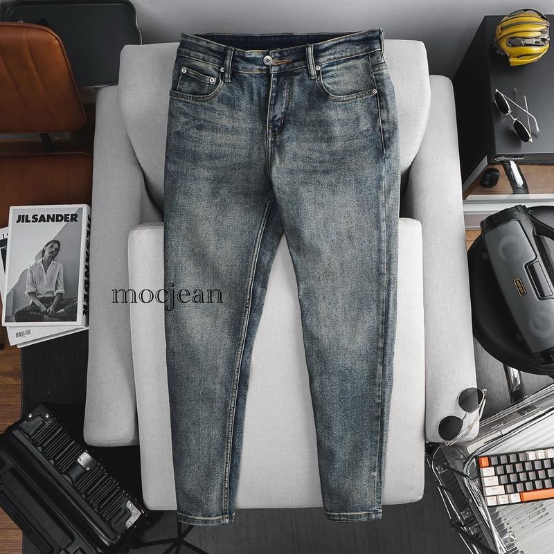 Quần jean nam xanh rêu bụi trơn form slim fit ôm dáng VNXK Menswear Có Túi Pants - Form Skinny fit - Ong