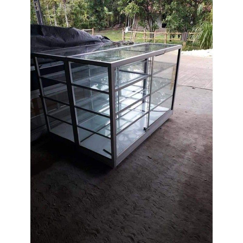 ETALASE 1,5 Meter Kaca Almini Aluminium Alumunium Rak Serbaguna Tempat Penyimpanan Barang Multifungsi Geser Sliding Buka Tutup Bufet Buffet Lemari Minimalis Kaki Roda Kokoh Kabinet Cabinet Lemari Pakaian Baju Lamongan Tuban Bojonegoro Gresik Kunci 8