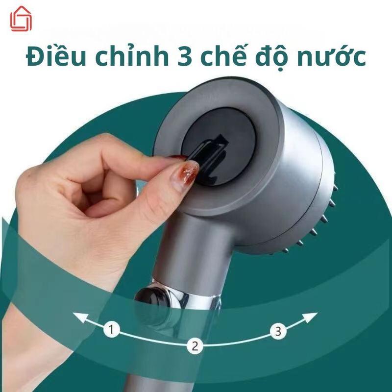 Vòi sen tăng áp ba chế độ áp suất cao, tích hợp bàn chải massage cơ thể JSC 6