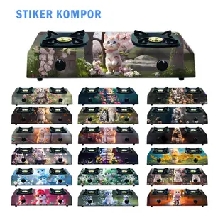 WWS Stiker Kompor 1 Tungku atau 2 Tungku Motif Kucing