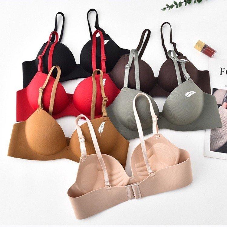  Áo lót nữ áo ngực nữ đúc su Lông Vũ không gọng đệm dày bàn tay nâng ngực chống xệ  CHIẾC LÁ  