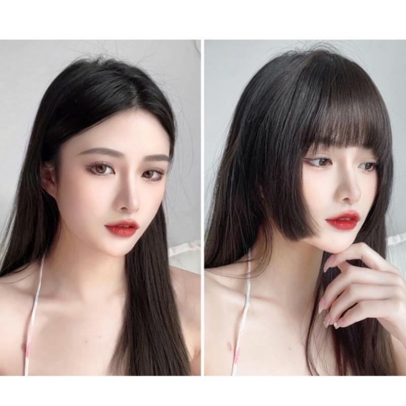 Mảnh Tóc Giả Cắt Princess, Tóc Mái, Tóc Nối, Tự Nhiên, Chịu Nhiệt Độ Cao, Tóc Giả Liền Mạch, Cho Bé Gái, Thích Hợp Mặc Hàng Ngày 4