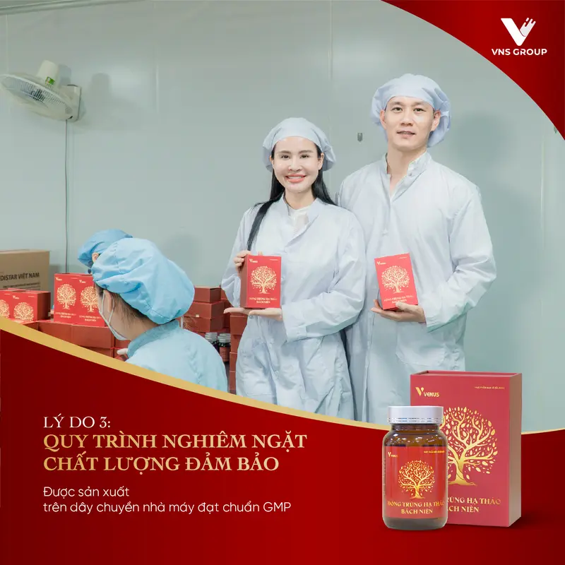Thực phẩm hỗ trợ bảo vệ sức khỏe Đông trùng hạ thảo bách niên (Hộp 01 lọ 60v) 5