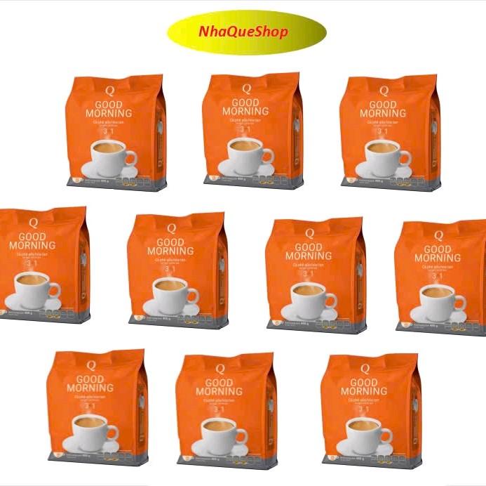 sale Combo 10 bịch cafe sữa Trần Quang Goodmoring mỗi bịch 24 ống x 20g Coffee Cà Phê