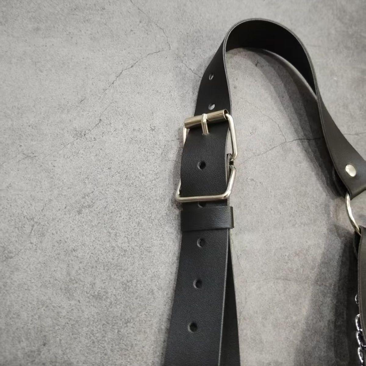Black Harness Belt Adjustable Shoulder Chest Straps Edgy Belt NEW Ring Strap Shoulder Harness – Midnight Hour main image 3