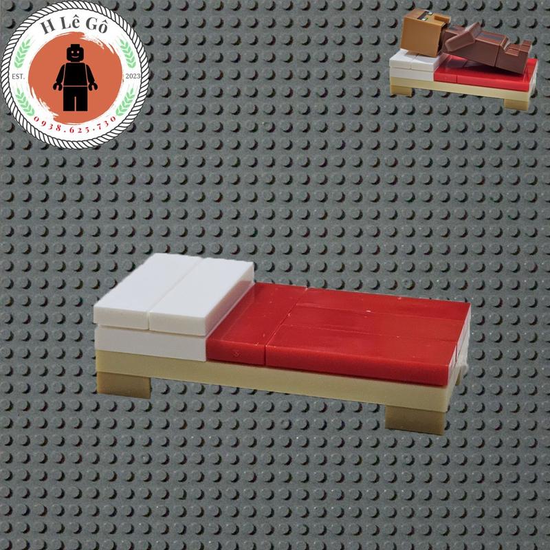 Giường ngủ màu đỏ Minecraft Red Bed MOC hàng mới
