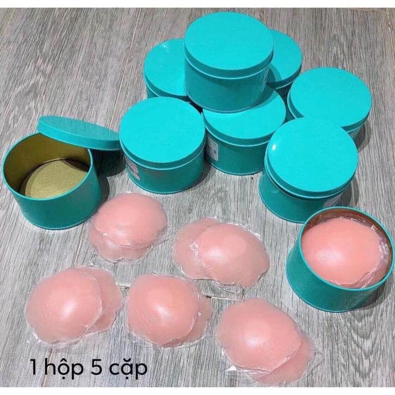 Combo 3 hộp miếng dán ᵰgực silicon hộp xanh ( mỗi hộp 10 miếng) Nữ Bra Women 1
