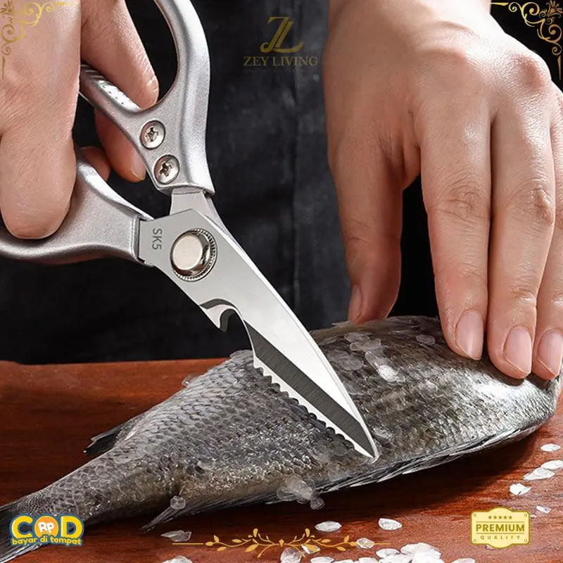 〖ZEY〗 Gunting Dapur Tajam & Tebal Made in Japan Premium Scissors SK5 Steel Gen 4 - Gunting Dapur Multifungsi Baja Tahan Karat original Kitchenware 7