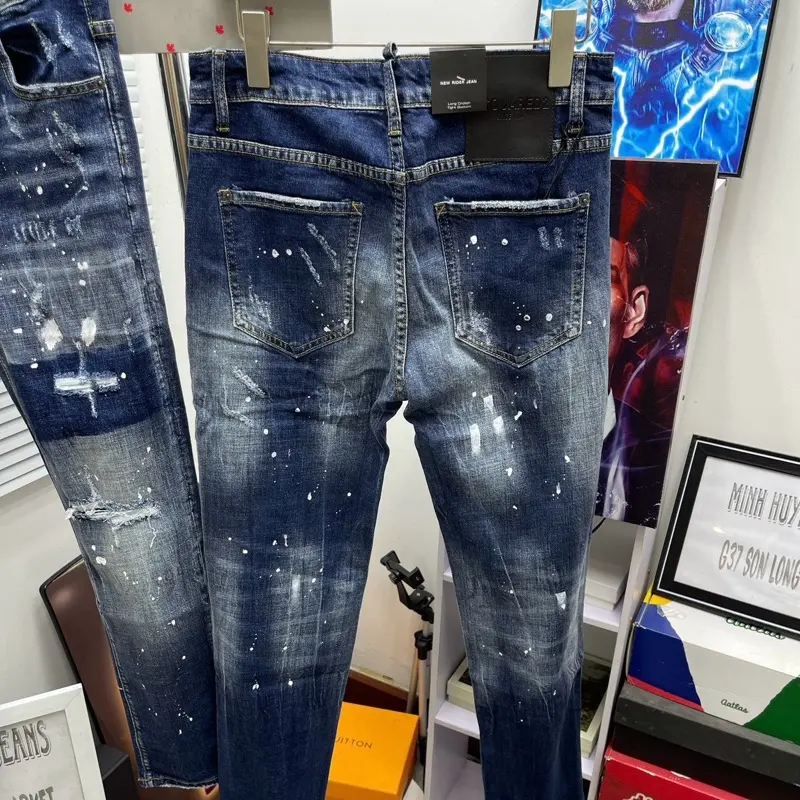 Quần jean dsq xanh vảy sơn 8399 cực chất, new 4
