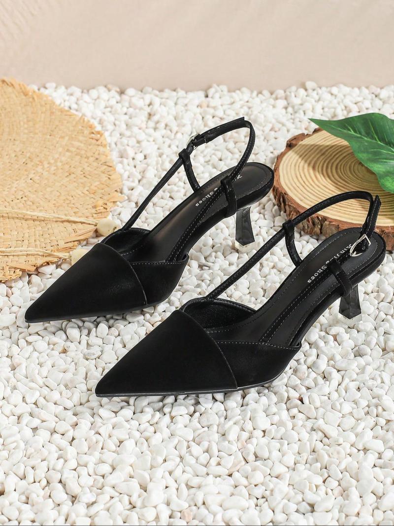 Product Introduction of Women's Minimalist Solid Color  Heels, Fashionable Pointed Toe High Heel Shoes for Party, Daily Clothing Decor for Women & Girls, Classy 6