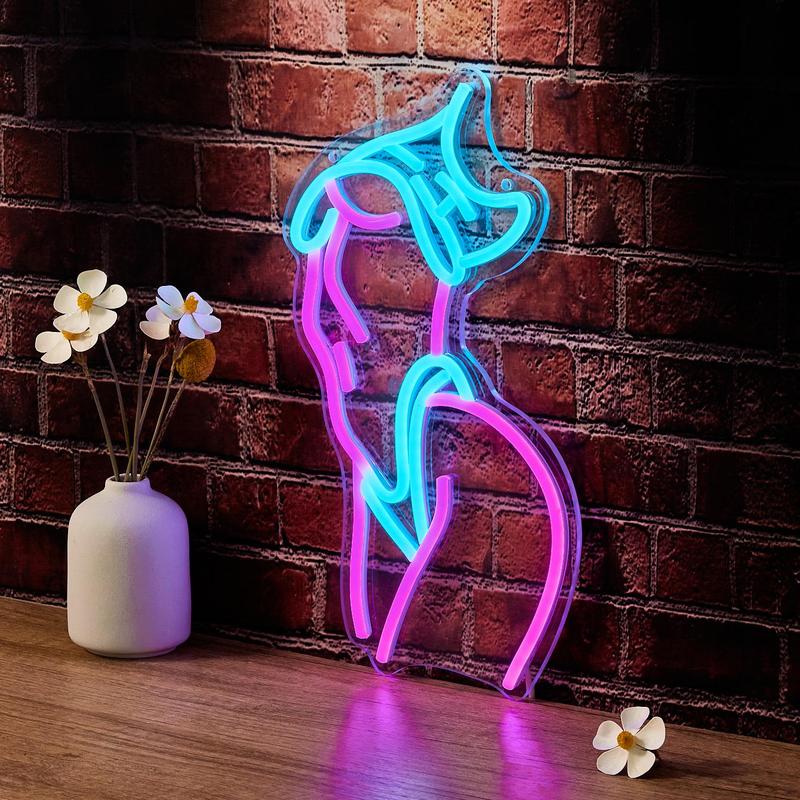 Abstract Figure Design LED Neon Light, USB Powered Creative Fashionable LED Neon Lamp with Switch, Decorative LED Light for Home Living Room Bedroom Party, Euro 2024 Decorations 3