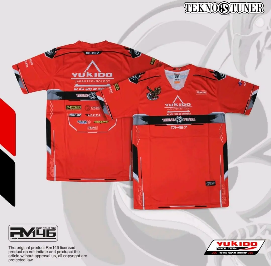 RM146- Jersey Yukido Race Team X Tekno Tuner Red Series Full Printing Jersey Sport