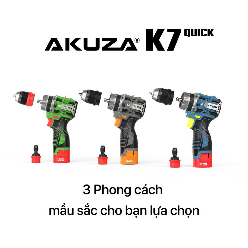 {AKUZA K7 PRO } Máy Khoan Pin Vặn Vít, Máy Khoan Từ AKUZA K7 4 IN 1 - 16,8V Động Cơ Không Chổi Than, Đầu 10mm, Pin 4Cell