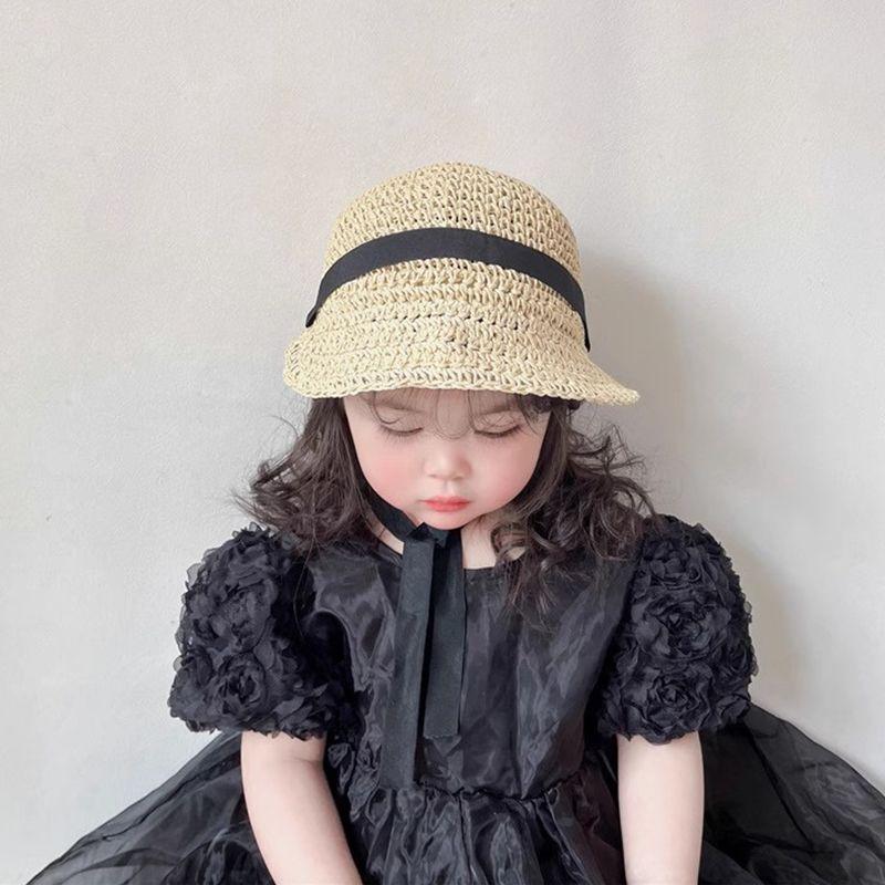 Product Introduction of Children's Hat Summer Baby Girls' Straw Hat Breathable Sun Hat Straw Sun Protection Sun Hat Girls' Outdoor Beach Hat 3