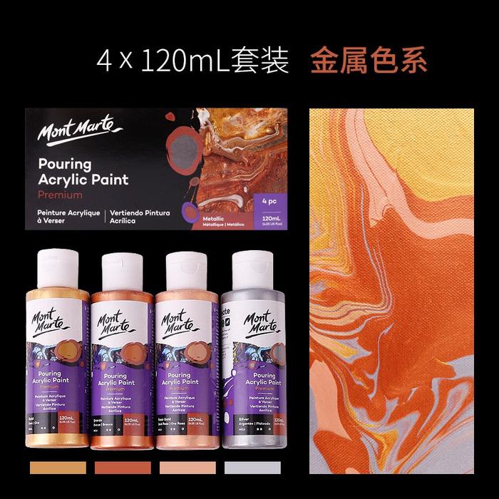 Gambar Mont Marte Pouring Acrylic Paint set 4 pcs 120ml - Coral set dari Toko Prapatan_NEW Kota Administrasi Jakarta Timur 5 Tokopedia