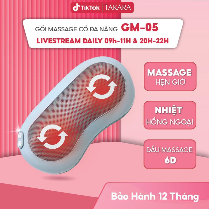Gối massage đa năng Takara GM-05 mát xa toàn thân có nhiệt chườm ấm