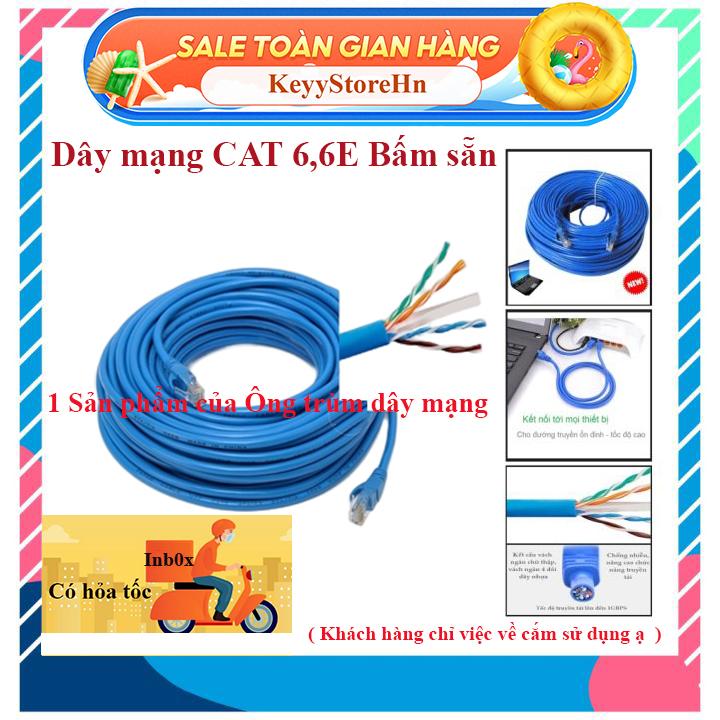 Dây mạng CAT 6 bấm sẵn 2 đầu dài 5m 10m 15m 20m 25m 30m 35m - Dây cáp mạng lan internet xịn tốc độ cao , ngoài trời