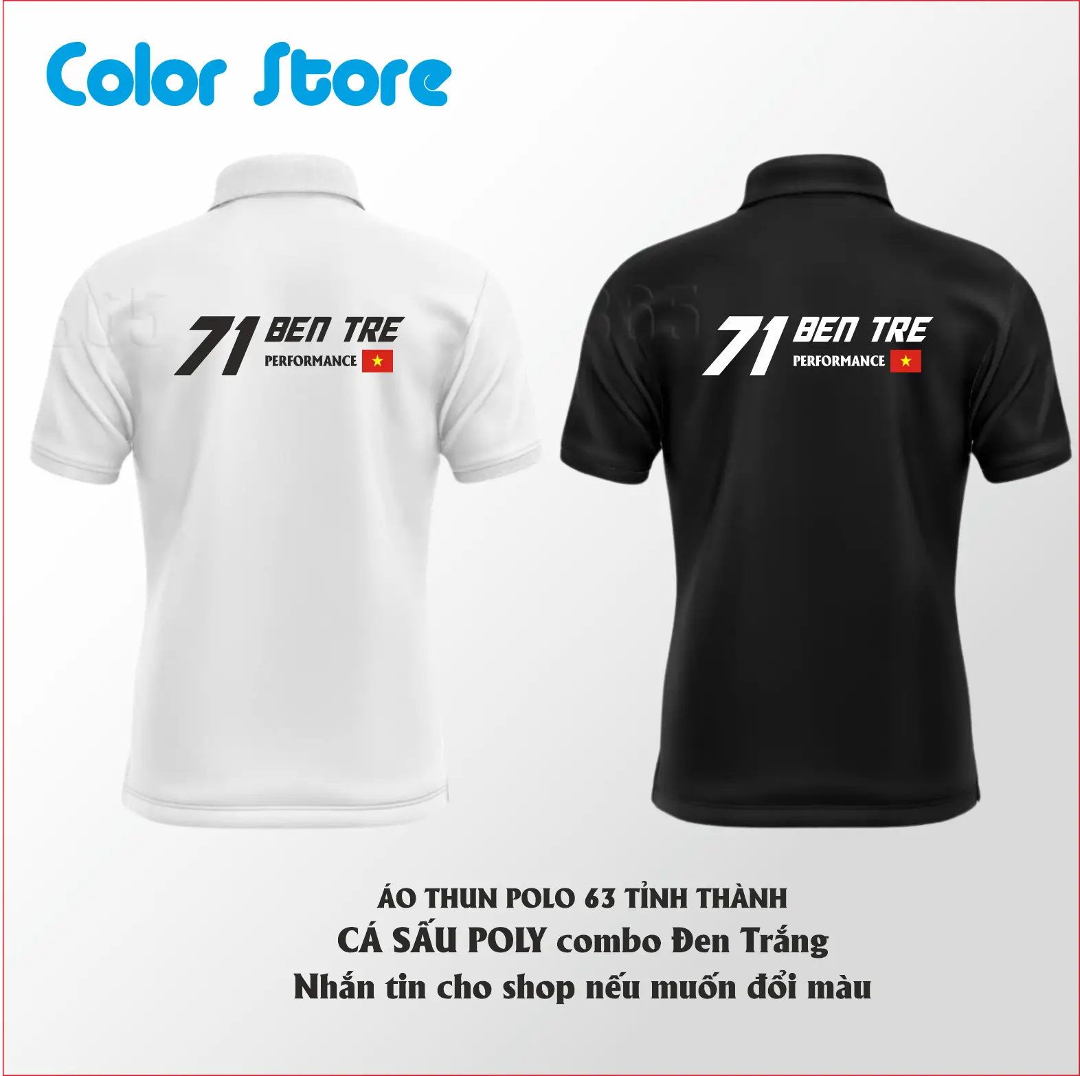 Áo Polo 71 BEN TRE PERFORMANCE (ghi chú bất kỳ kỳ tỉnh thành nào bạn muốn đặt)   - Áo polo COLOR STORE Có Cổ Ngắn Tay Menswear Nhung