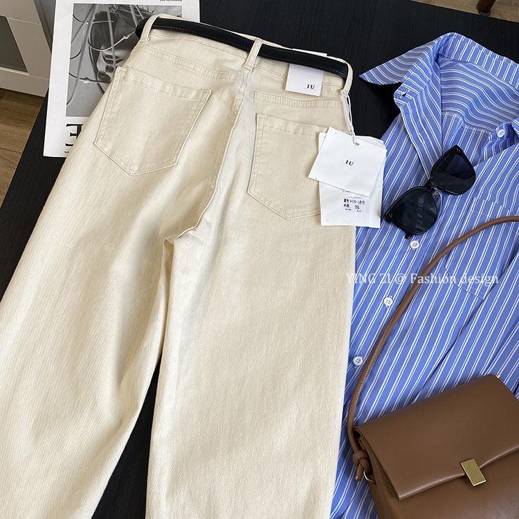 Product Introduction of Quần Jean Harem, Màu Trắng Kem, Dành Cho Nữ, Dáng Suông Rộng Vừa Vặn, Cạp Cao, Bó Sát, Màu Mơ, Phong Cách Daddy, Quần Ống Côn, Hàng Mới Về Mùa Thu 2024， Women， Pants 6