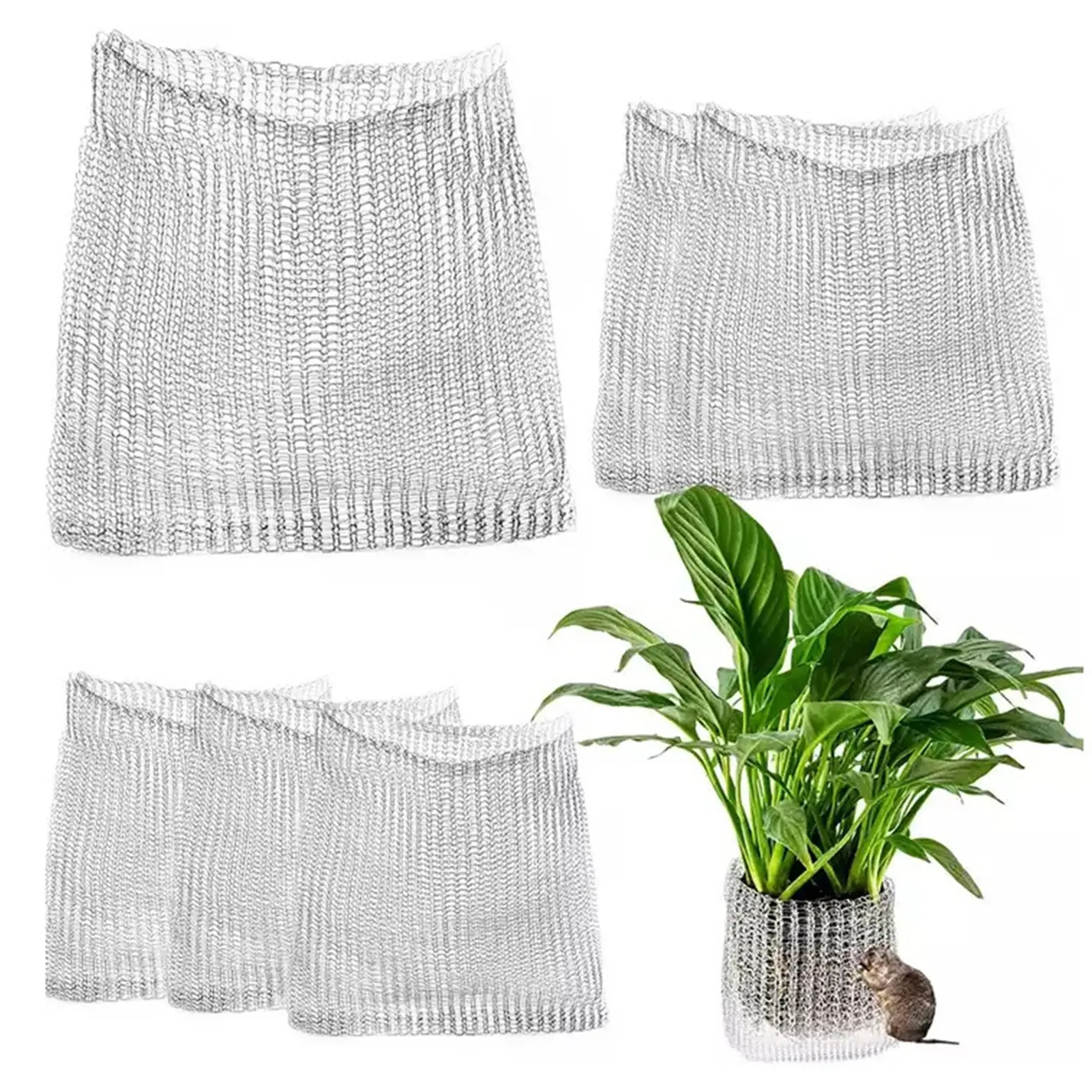 Plant Mesh Bag Wear-Resistant Reusable Sturdy Stainless Steel Plant Root Protector Mesh Bag Garden Supply
