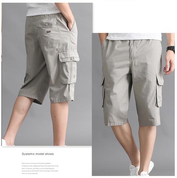 Product Introduction of Summer Men's Casual Middle-Aged Cropped Pants Dad Workwear Shorts Middle-Aged and Elderly Cotton Loose Breeches Thin Pirate Shorts Menswear Lingerie 11