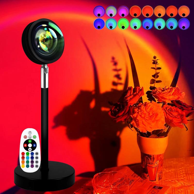Sunset Lamp Projector, RainbowProjection Led Lights with Remote ...