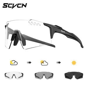 SCVCN Photochromic Kacamata Bersepeda Kacamata Sepeda Motor Pria Wanita UV400 Kacamata Olahraga Luar Ruangan Memancing Kacamata Hitam Bersepeda Jalan Kacamata Mengemudi Sepeda Gunung Kacamata Lari Mendaki Kacamata Bersepeda