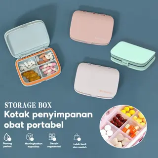 Kotak Pil Vitamin 7 Hari - Organizer 6 Slot Minimalis Pastel (Biru Mint, Pink Blush, Sage Green, Cream), Travel Case, Ringkas & Mudah Dipindahkan
