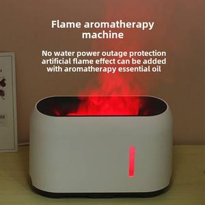 Innovative Flame Aromatherapy Humidifier 5V Remote Control Wood Grain Essential Oil 200ml Large Capacity Led Spray Expansion Aroma Diffuser Black Bottle Automatic Scent Pure Essential Car Fumigation toilet freshener airwick  machine bakhoor  burner scents