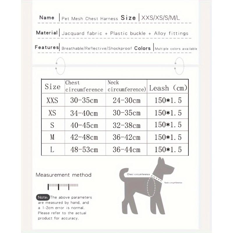 Product Introduction of Reflective Comfort Mesh Dog Vest And Leash Set, Breathable Color Print, Strong Surrounding Pet Vest, Adjustable With Plastic Buckle Christmas Gift 7