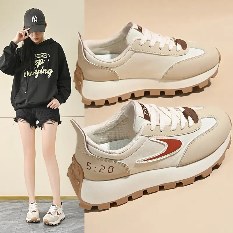 INS Korean Style Cortez Women's 2024 Autumn New Student Running Sneaker All-Match Platform Heightened Daddy Shoes
