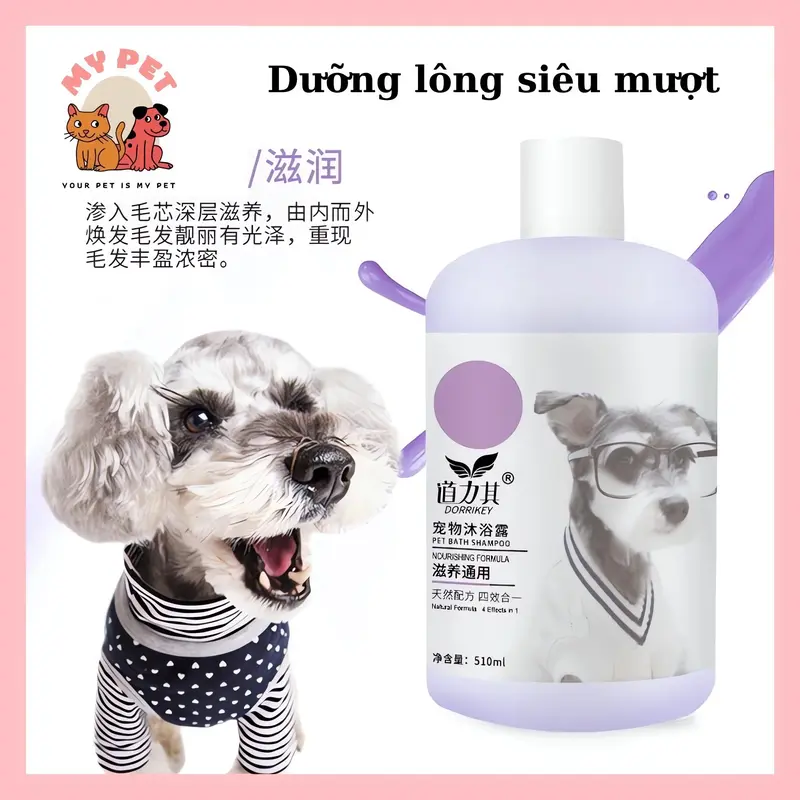 Sữa tắm cho Chó Mèo Dorrikey, Trị ve rận, Nấm, Ngứa, giúp mượt lông (510ml) - MyPet Shop - Hà Nội 4