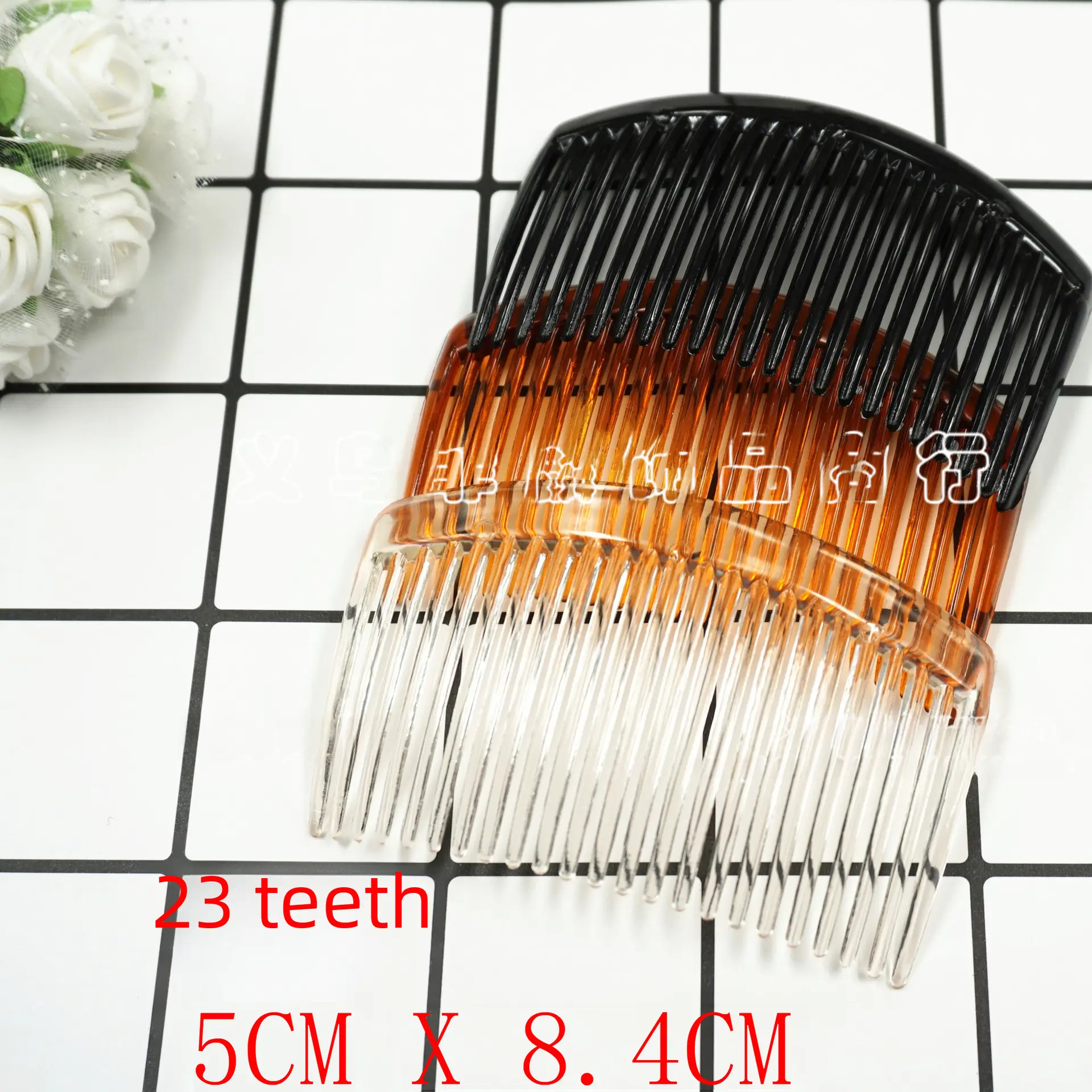 Lược Chải Tóc Bằng Nhựa, 23 Răng, Siêu Cao, 8CM, Lược Chèn 23 Răng, Thích Hợp Để Chải Tóc